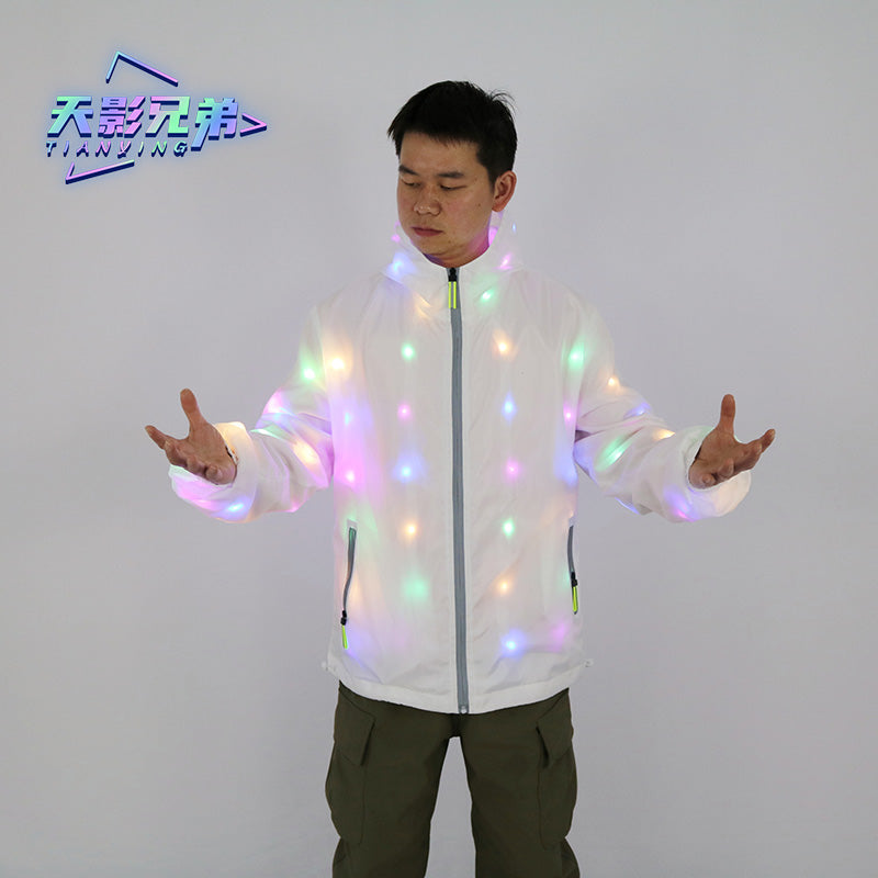 LED luminous clothing explosive flashing jacket party stage dance TIANYING Luminous Costume Props Store