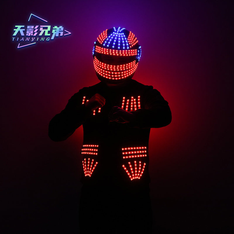 LED luminous clothing vest vest vest luminous explosive helmet performance props cycling helmet