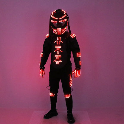 Alien War Iron Blood Warrior LED Luminous Clothing Fluorescent Clothing Electric Light Man Performance Dance Platform Clothing