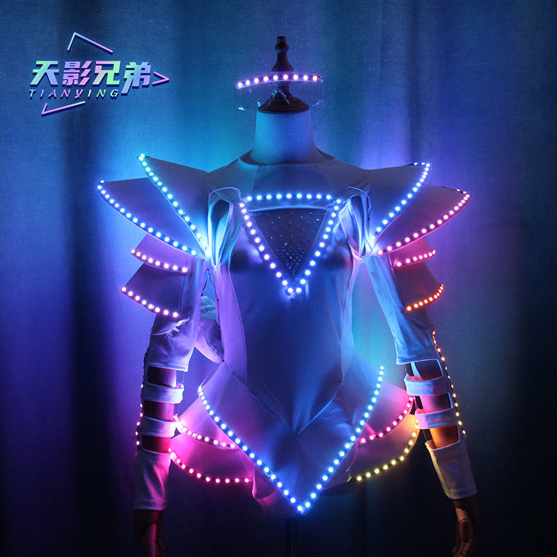 LED performance dress, fluorescent dress, luminous dress, luminous dress, dance performance party, nightclub