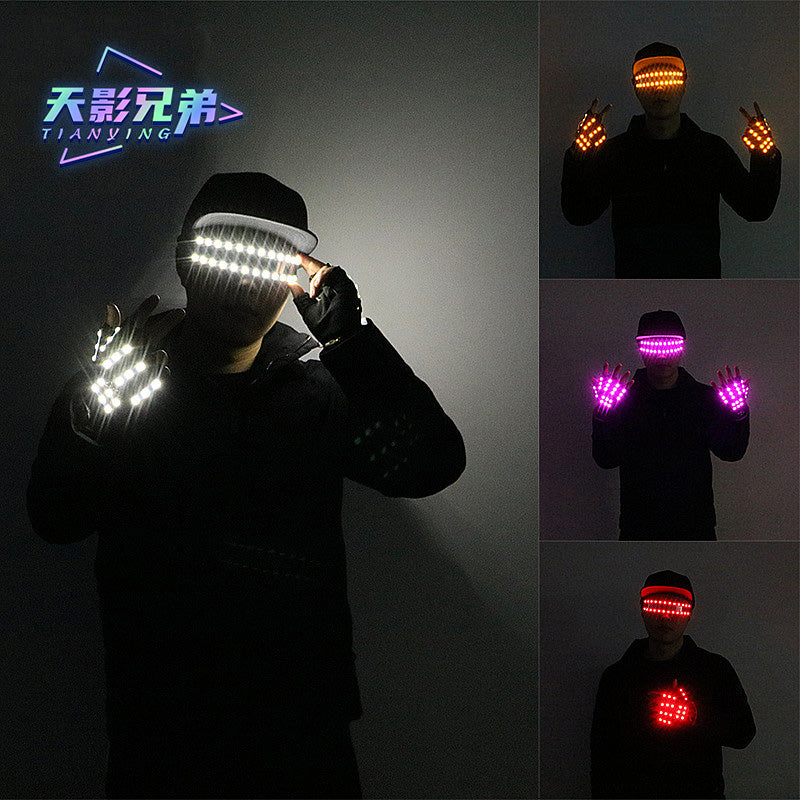 Luminous LED gloves, strobe glasses, fluorescent gloves, dance halls, stage parties, luminous atmosphere props