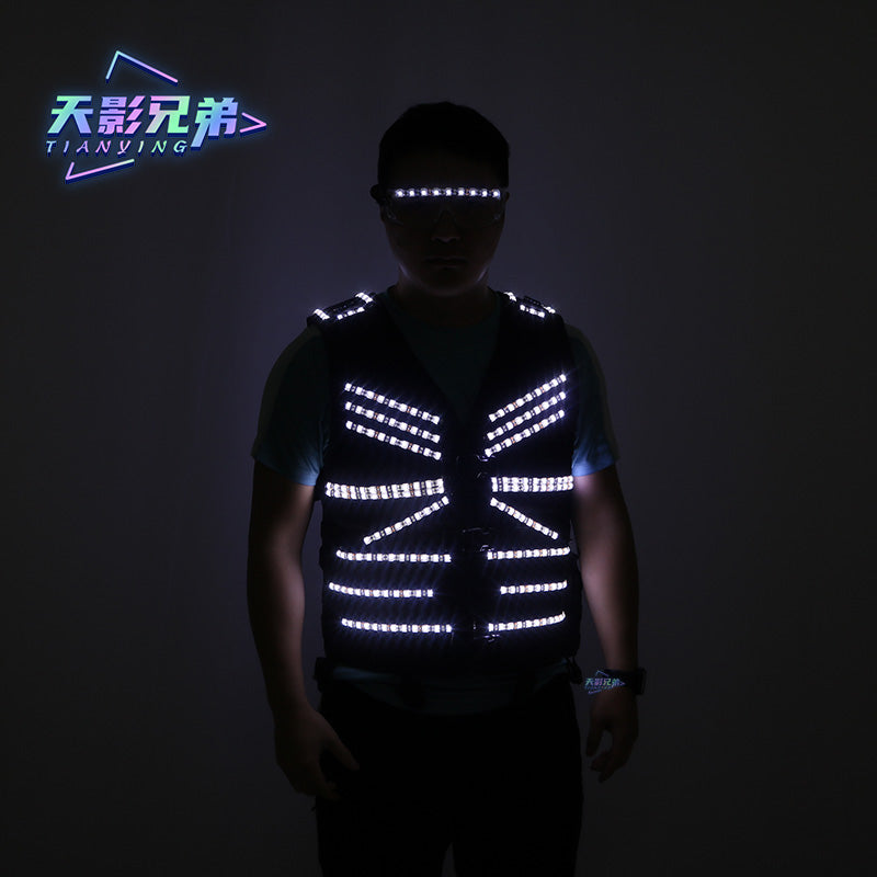 New Stage Luminous Vest LED Clothing Party Flash Glasses Night Show DJKTV Performance Fluorescent Clothing Props