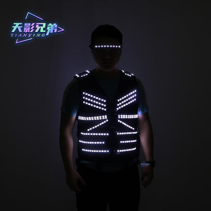 New Stage Luminous Vest LED Clothing Party Flash Glasses Night Show DJKTV Performance Fluorescent Clothing Props