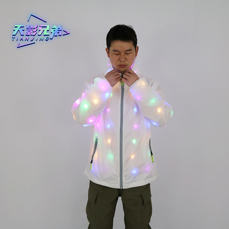 LED luminous clothing, explosive flashing jacket, party stage, dance, fluorescent performance clothing