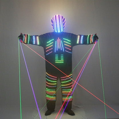 Science fiction LED color burst light clothing, bars and nightclubs, fluorescent helmets, laser gloves, LED props