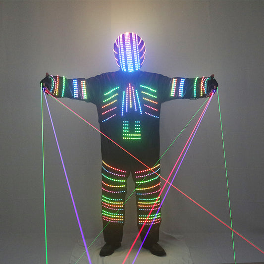 Science fiction LED color burst light clothing, bars and nightclubs, fluorescent helmets, laser gloves, LED props