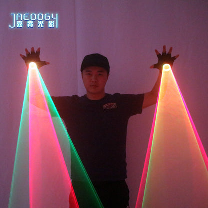 Rotating Red and Green Laser Gloves for Party Decoration, LED Gloves, Luminous Clothes, DJ Street Dance Props