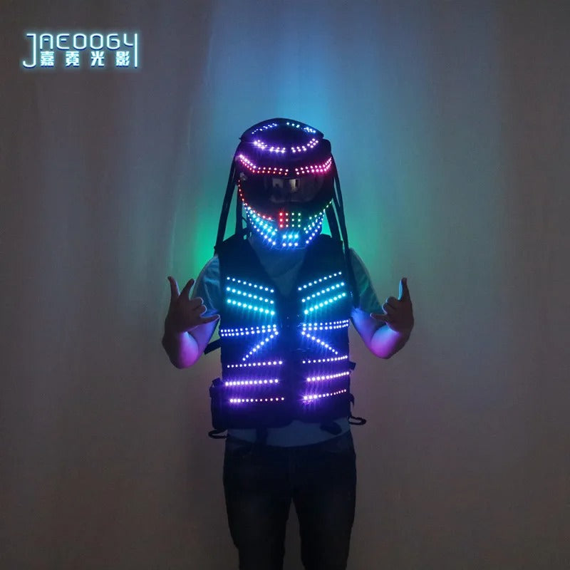 Alien Wars Iron Blood Warrior LED Luminous Clothing Stage Party Luminous Clothing Luminous Helmets