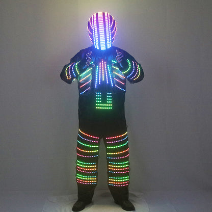 Science fiction LED color burst light clothing, bars and nightclubs, fluorescent helmets, laser gloves, LED props