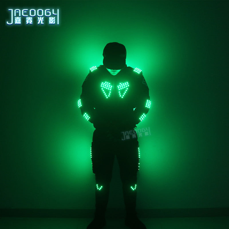 Colorful LED Robot Light Up Suit, DJ Costume, Bar Show, Green Laser Costume, Laser Jacket, Performance Costume