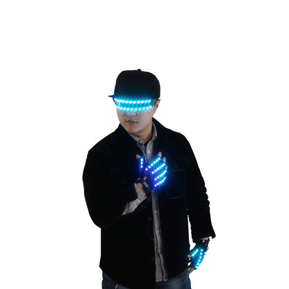 Colorful LED luminous glasses, luminous gloves, fluorescent party props, performance laser dance props