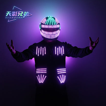 LED luminous clothing vest vest vest luminous explosive helmet performance props cycling helmet