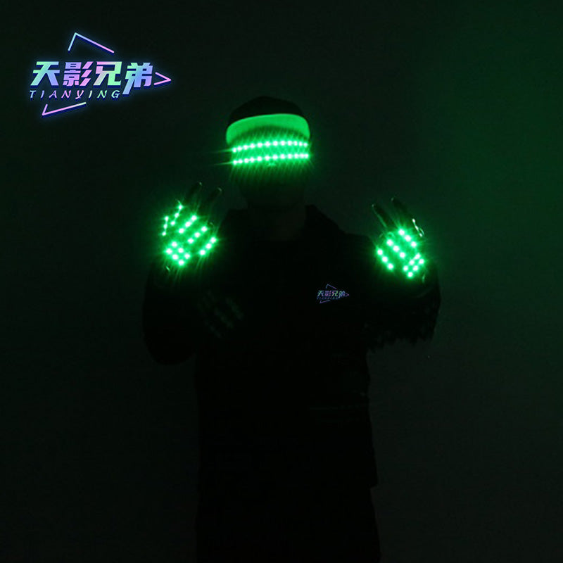 Luminous LED gloves, strobe glasses, fluorescent gloves, dance halls, stage parties, luminous atmosphere props