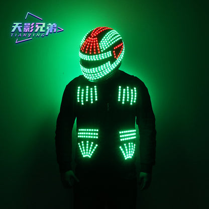 LED luminous clothing vest vest vest luminous explosive helmet performance props cycling helmet