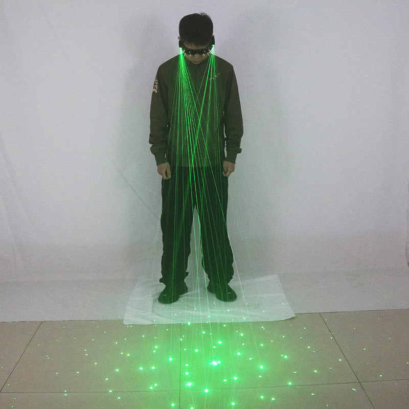 Cyberpunk style rivet style red, green, blue laser glasses, party bar performance show, luminous props