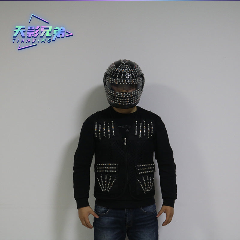 LED luminous clothing vest vest vest luminous explosive helmet performance props cycling helmet