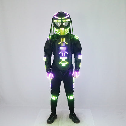 Alien War Iron Blood Warrior LED Luminous Clothing Fluorescent Clothing Electric Light Man Performance Dance Platform Clothing