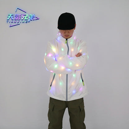 LED luminous clothing, explosive flashing jacket, party stage, dance, fluorescent performance clothing