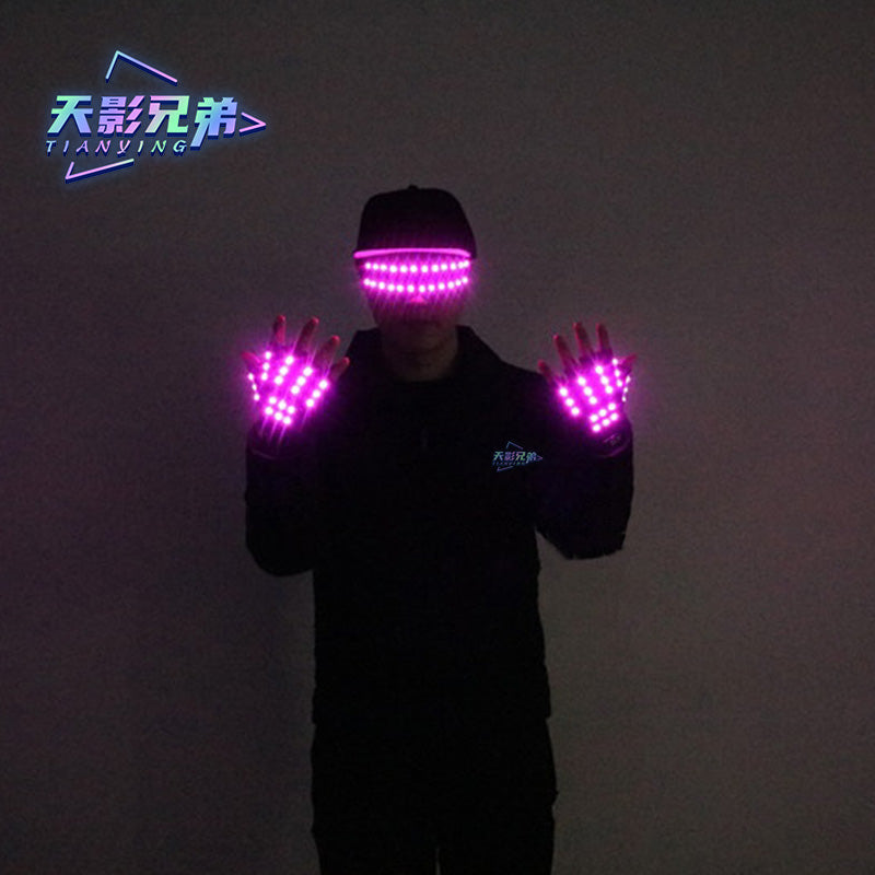 Luminous LED gloves, strobe glasses, fluorescent gloves, dance halls, stage parties, luminous atmosphere props