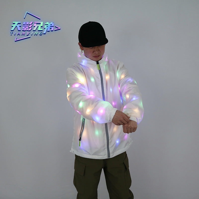 LED luminous clothing, explosive flashing jacket, party stage, dance, fluorescent performance clothing