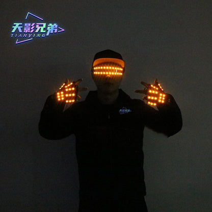 Luminous LED gloves, strobe glasses, fluorescent gloves, dance halls, stage parties, luminous atmosphere props