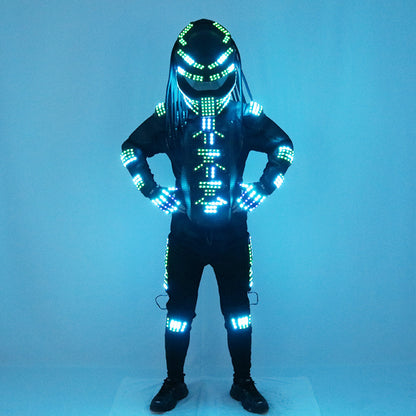 Alien War Iron Blood Warrior LED Luminous Clothing Fluorescent Clothing Electric Light Man Performance Dance Platform Clothing