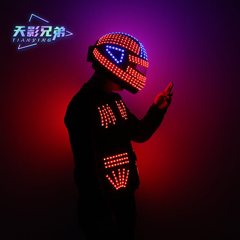 LED luminous clothing vest vest vest luminous explosive helmet performance props cycling helmet