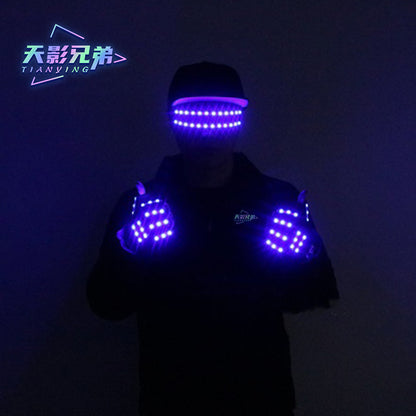 Luminous LED gloves, strobe glasses, fluorescent gloves, dance halls, stage parties, luminous atmosphere props