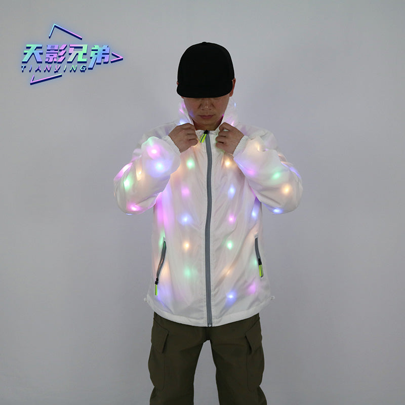 LED luminous clothing, explosive flashing jacket, party stage, dance, fluorescent performance clothing