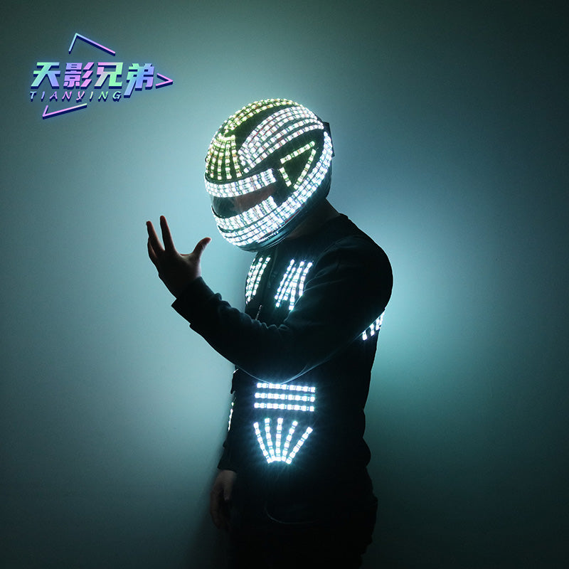 LED luminous clothing vest vest vest luminous explosive helmet performance props cycling helmet