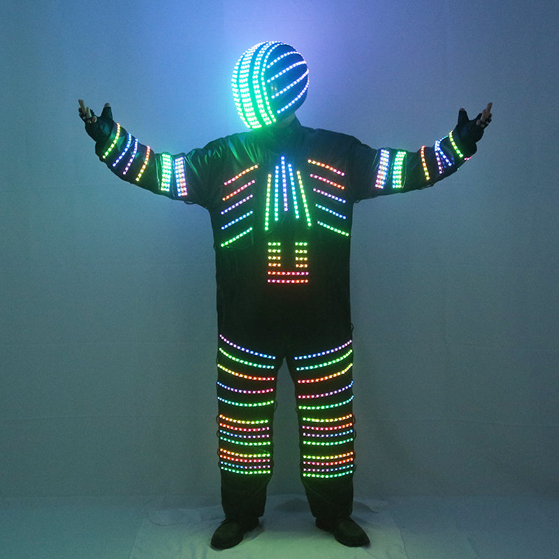 Science fiction LED color burst light clothing, bars and nightclubs, fluorescent helmets, laser gloves, LED props