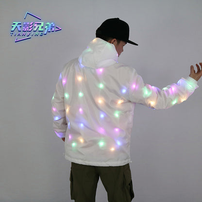 LED luminous clothing, explosive flashing jacket, party stage, dance, fluorescent performance clothing