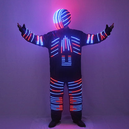 Science fiction LED color burst light clothing, bars and nightclubs, fluorescent helmets, laser gloves, LED props