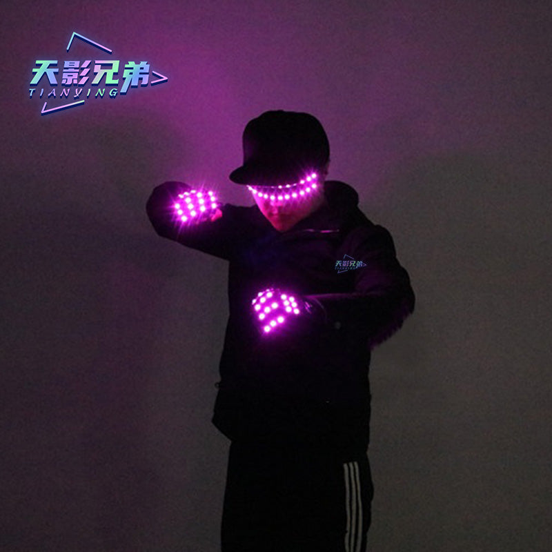 Luminous LED gloves, strobe glasses, fluorescent gloves, dance halls, stage parties, luminous atmosphere props