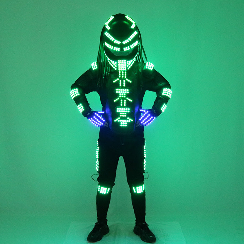 Alien War Iron Blood Warrior LED Luminous Clothing Fluorescent Clothing Electric Light Man Performance Dance Platform Clothing