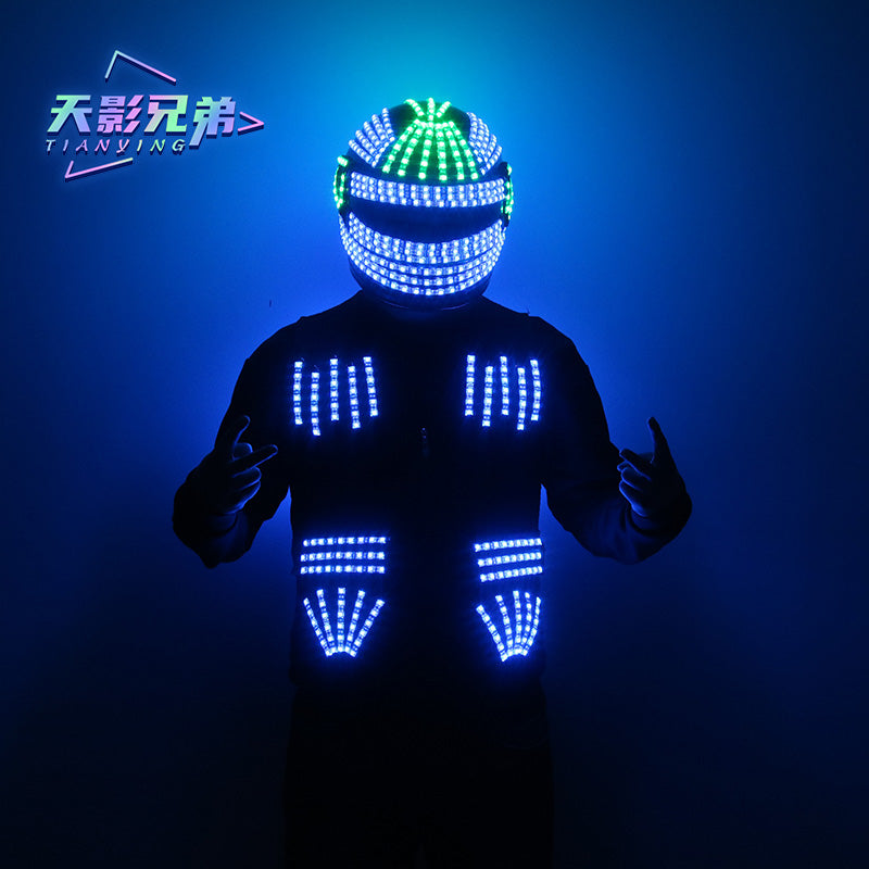 LED luminous clothing vest vest vest luminous explosive helmet performance props cycling helmet