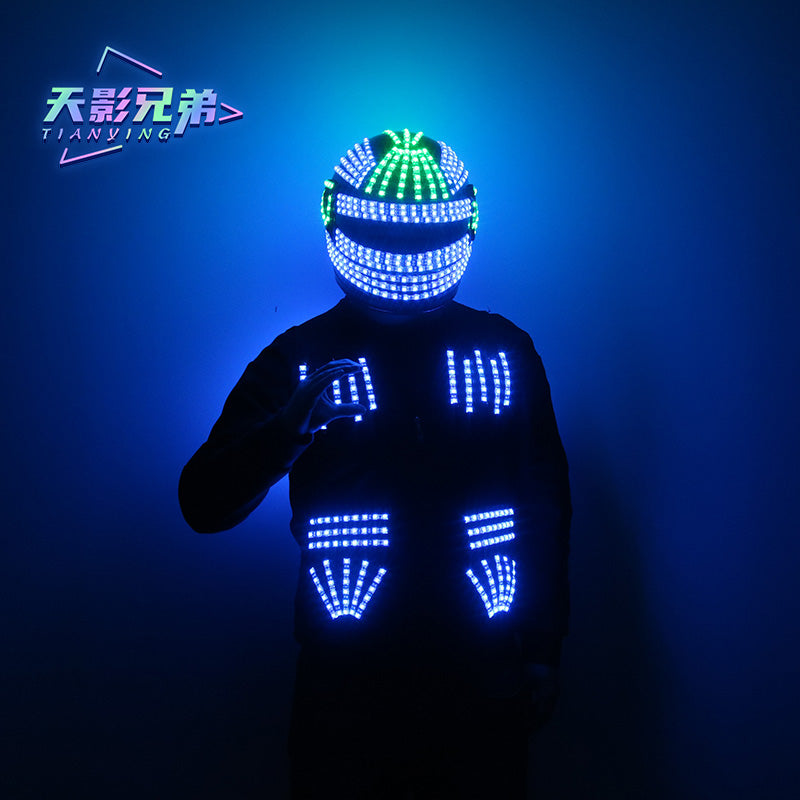 LED luminous clothing vest vest vest luminous explosive helmet performance props cycling helmet