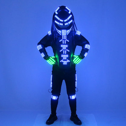 Alien War Iron Blood Warrior LED Luminous Clothing Fluorescent Clothing Electric Light Man Performance Dance Platform Clothing