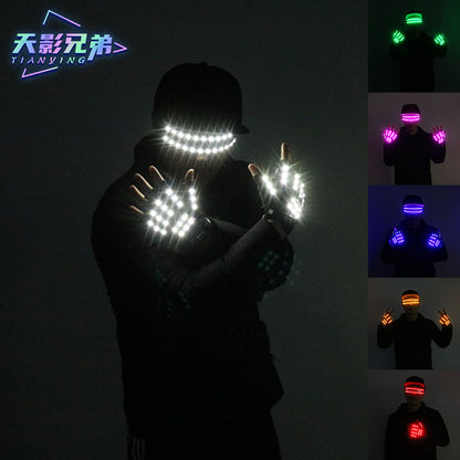 Luminous LED gloves, strobe glasses, fluorescent gloves, dance halls, stage parties, luminous atmosphere props