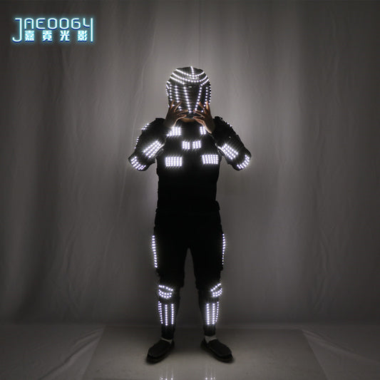 LED luminous robot clothing, luminous riding helmet, LED luminous gloves