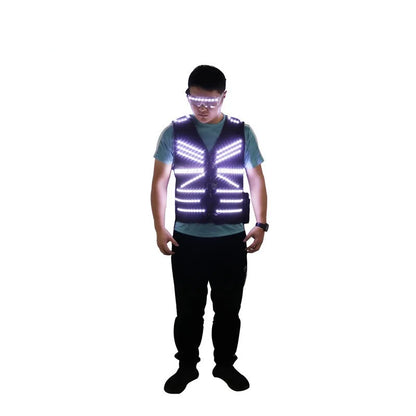 New Stage Luminous Vest LED Clothing Party Flash Glasses Night Show DJKTV Performance Fluorescent Clothing Props