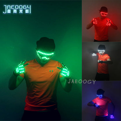 LED Light Glasses for Street Dance, Bar Stage Gloves, Luminous Clothing Props, Halloween and Christmas Party Lights