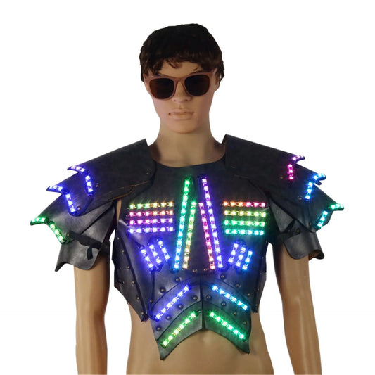 Cosplay Anime Stage Performance Vest Tron Dance Wear Rave Outfits Party Light Up Luminous LED Armor Costume