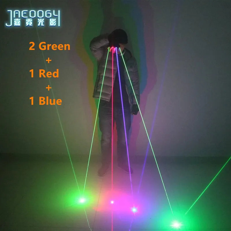 New Stage DJ Party Dancing 2 in 1 Multi-line RGB Laser Gloves With2 Green 1 Red 1 Blue For LED Luminous Costumes Show