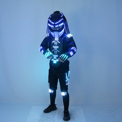 Alien War Iron Blood Warrior LED Luminous Clothing Fluorescent Clothing Electric Light Man Performance Dance Platform Clothing