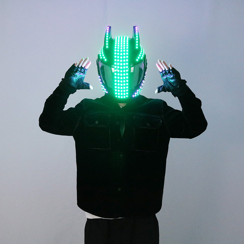 Luminous LED motorcycle helmet, fluorescent party props, riding equipment