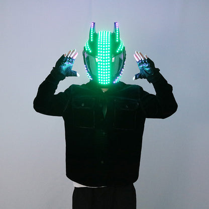 Luminous LED motorcycle helmet, fluorescent party props, riding equipment