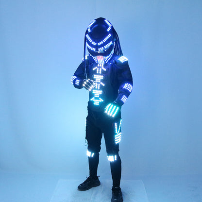 Alien War Iron Blood Warrior LED Luminous Clothing Fluorescent Clothing Electric Light Man Performance Dance Platform Clothing