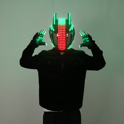 Luminous LED motorcycle helmet, fluorescent party props, riding equipment