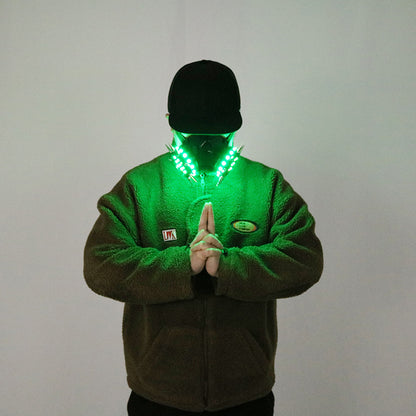 New LED Multi Color Strobe Mask Rivet Cyberpunk Night DJ, Party Lighting, Costume Props, Halloween, Christmas Show, New